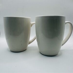 Mainstays White Stoneware Mugs, Set Of 2, Red Interior